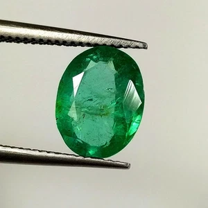 1,79ct Natürlicher Smaragd Schön Ovalschliff Schön Grün Guter Glanz Edelstein - Bild 1 von 3