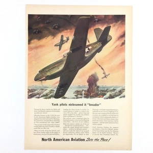 1943 VTG PRINT AD Invader A-36 Dive Bomber Plane Yank Pilots WW2 U. S. Military - Picture 1 of 1