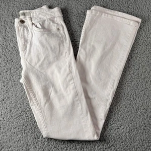 TopShop Moto Tally White Denim Stretch Mid Rise Bootcut Flare Jeans 26 x 32 - Bild 1 von 10