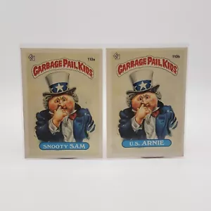 Garbage Pail Kids TOPPS 1986 GPK #110 A & B Snooty SAM & U.S. ARNIE - Picture 1 of 10