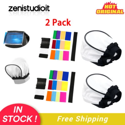 US 2 Packs Mini Soft Color Filter Flash Bounce Diffuser Set for Flash Speedlite - Image 1 of 4