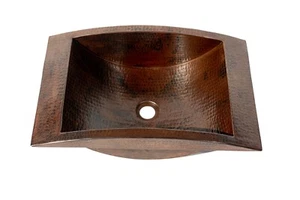 Canoa curva de 20" con delantal fregadero de cobre - Imagen 1 de 10