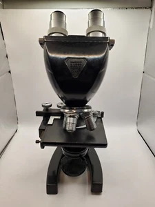 1944 Bausch & Lomb Binocular Microscope  w/ 10x optics and 10x, 43x and 97x lens - Picture 1 of 14