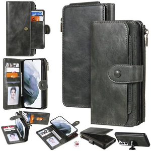 Case for iPhone 11 12 13 7 8 Retro Multifunction Leather Wallet Case Phone Cover - Picture 1 of 17