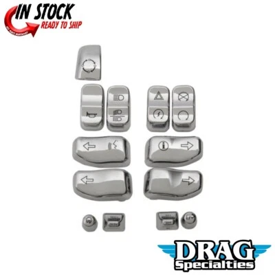 Tapas de botones de interruptor cromadas para Harley Touring FLHT/FLHX/FLTRX/Trike 14-22 Foto 1 de 3