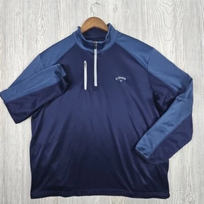 Suéter de golf Callaway 1/4 cremallera para hombre XL azul bloques de colores bolsillos polar Foto 1 de 4