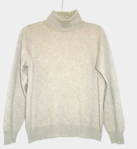 Herman Geist Light Sand Brown Color 100% Pure Cashmere Turtleneck Size Small! - Picture 1 of 10
