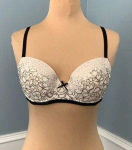 Victoria's Secret Bra 34D Dream Angels Balconet Demi Floral Lace Sexy Lined - Picture 1 of 7