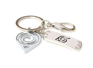 schlüsselanhänger mit Konoha Symbol und Stirnbandplatte für Naruto Fans - Bild 1 von 1