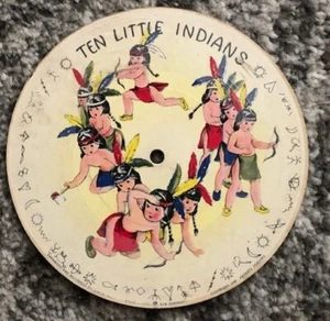 Picture Record Disc Ten Little Indians Kitty Cat 1940's Vintage Toy Original - Picture 1 of 3