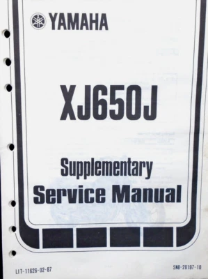 Yamaha XJ650J Suplementario Servicio Tienda Manual LIT-11626-02-87 - Imagen 1 de 2