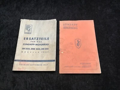 Original Ersatzteilliste Zündapp Motorrad DB200 DBK 200 DB 250 Modelle 1937 - Bild 1 von 4