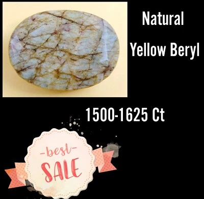 1500-1625 Ct Natural Yellow Beryl Untreated/Unheated Oval EGL Loose Gemstone 25S - Image 1 of 4