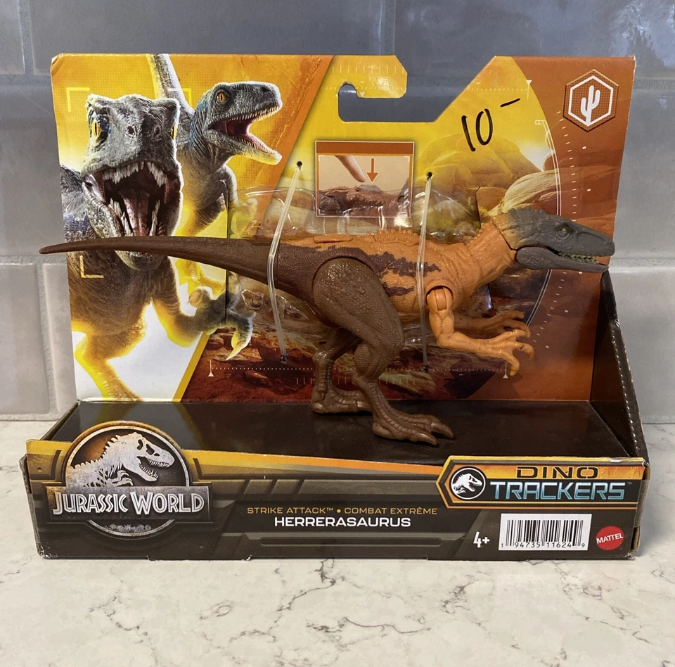 Jurassic World Strike Attack Herrerasaurus Figure - Dino Trackers Mattel