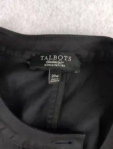 Abrigo Chaqueta 20 WP Talbots Plus Petite Light Negro Volantes Botones Delanteros - Imagen 1 de 7