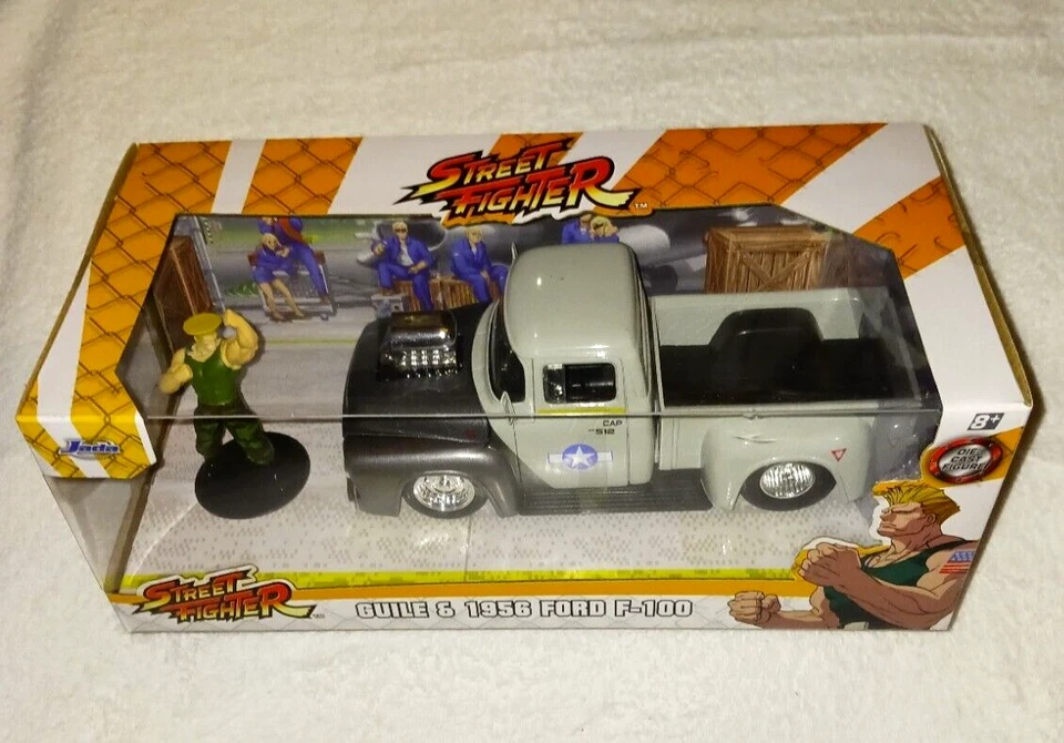 Фигурка JADA Street Fighter Guile и литой пикап 1956 Ford F-100 масштаб 1:24 - Изображение 1 из 2
