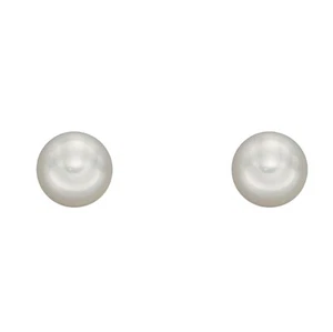 5mm Round Pearl Stud Earrings British Made 9ct Yellow Gold 375 Hallmarked - Picture 1 of 3