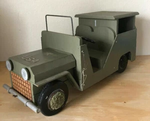 Vintage Handmade/Painted Wood Army Jeep - Picture 1 of 11
