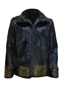 CHOCOLATE BROWN REAL NUTRIA FUR COAT | ALL SIZES - Picture 1 of 5