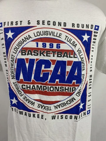 Vintage March Madness T Shirt Single Stitch Logo 7 NCAA Milwaukee 90s Cover