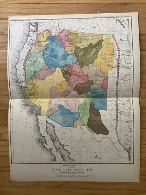 3 UNITED STATES, ARID REGIONS,  IRRIGATION forest Antique authentic map 1891 - Image 1 of 4