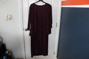 Connected Women's 3/4 Ruffle Sleeve Solid Side Ruch Sheath Dress 20W - Picture 1 of 4