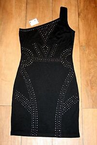 NEW&TAGS one shoulder dress SIZE 10 STUDDED EMBELLISHED club party ART DECO