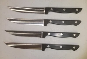 4) PFALTZGRAFF Steak Knives FULL TANG Triple Rivet Well Made X30 Cr14 Mn5 - Picture 1 of 11