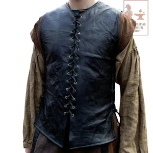 WEEKEND SALE Leather Viking Ragner Style tunic larp cosplay Costume Props - Picture 1 of 6