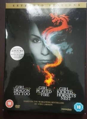 The Girl With the Dragon Tattoo Trilogy Ext. 4DVD BOXSET, 2011 1/NM! 2/3/4/MINT! - Image 1 of 4
