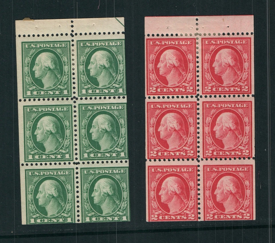 US Scott 498e and 499e  Booklet Panes Mint LH - Image 1 of 1