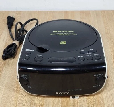 Sony Dream Machine ICF-CD815 AM FM Radio CD Player Dual Alarm Clock w/ AUX Input - Image 1 of 4