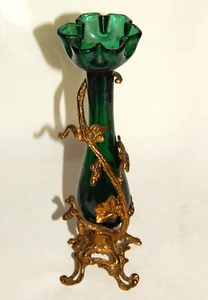 Vaso in vetro in bronzo - montatura dorata 1880/1900 circa - Foto 1 di 10