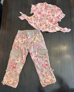 Cakewalk Kids Matching Floral Set: Button Up Top, Adjustable Drawstring Pants - Picture 1 of 7