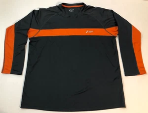 Asics Running Shirt Men's XL Long Sleeve Orange / Charcoal Made in USA - Picture 1 of 11