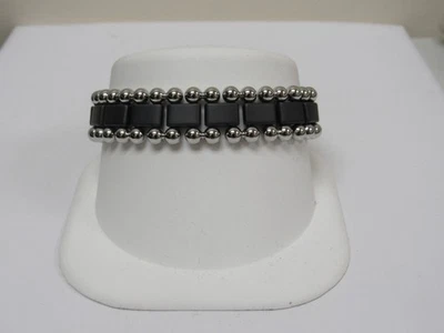 Designer LAGOS Sterling Silver Matte Black Ceramic Anthem Link Bracelet Foto 1 de 4