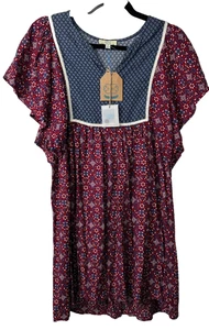 NEU Kori America Damen kurzes Flatterärmel Kleid Gr. S Boho Bauer C18 - Bild 1 von 7