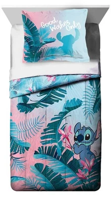 Disney Lilo & Stitch Floral Divertido Edredón Doble y Juego de Falsa - Super Suave Niños R... Foto 1 de 4