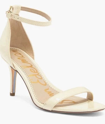 Women's Sam Edelman Patti Ivory Patent Heels, Ankle Strap, Size 9, New With Box - Image 1 of 4