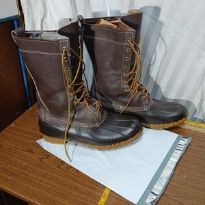 De colección LL Bean Botas Para Hombres Talla 10 Marrón Pato Botas Maine Zapato de Caza EE. UU. - Imagen 1 de 10