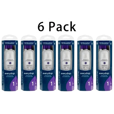 6 PACK ΕVΕRYDROP ΕDR1RXD1 Refrigerator ICE Water Filter 5 Replacement White New - Image 1 of 4