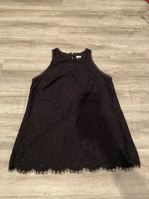 Cabi Slip Dress Black Size Medium Crochet Cocktail Sleeveless - Image 1 of 4