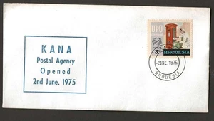 RHODESIA, 1975 OFICINA DE CORREOS KANA, PRIMER DÍA DE OPERACIÓN CUBIERTA - Imagen 1 de 1