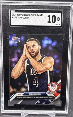 2024 Topps Now Olympic Games Steph Curry #27 SGC 10 Team USA CB4 - Image 1 of 2