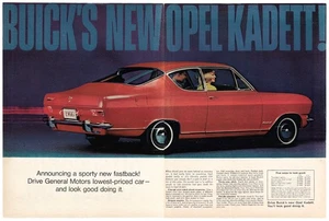 Buick Opel Kadett Car Ad Vintage 1960s Mid Century Man Cave Wall Art Decor 1965 - Picture 1 of 3