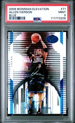 Allen Iverson PSA 9 BOWMAN 2006 ELEVATION BLUE 76ers Sixers #'d /399  - Image 1 of 2