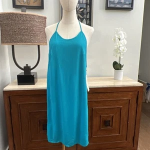 Roxy Womens Sz Large Sleeveless Passing Sky A Line Racerback Dress Turquoise - Picture 1 of 8