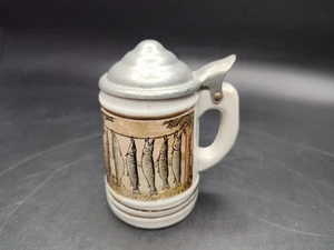 Miniature Beer Stein Souvenir of Jamestown NY 2.5"H x 2.5"L Vintage Fish Lidded - Picture 1 of 8