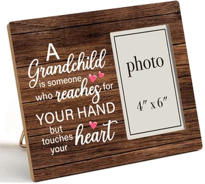 Grandparents Gift Picture Frame from Grandson Granddaughter, Rustic Grandparents - Picture 1 of 12