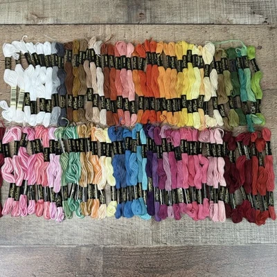 J & P Coats DMC Embroidery Floss Lot of 82 Skeins Multi Color NEW DMC - Image 1 of 4